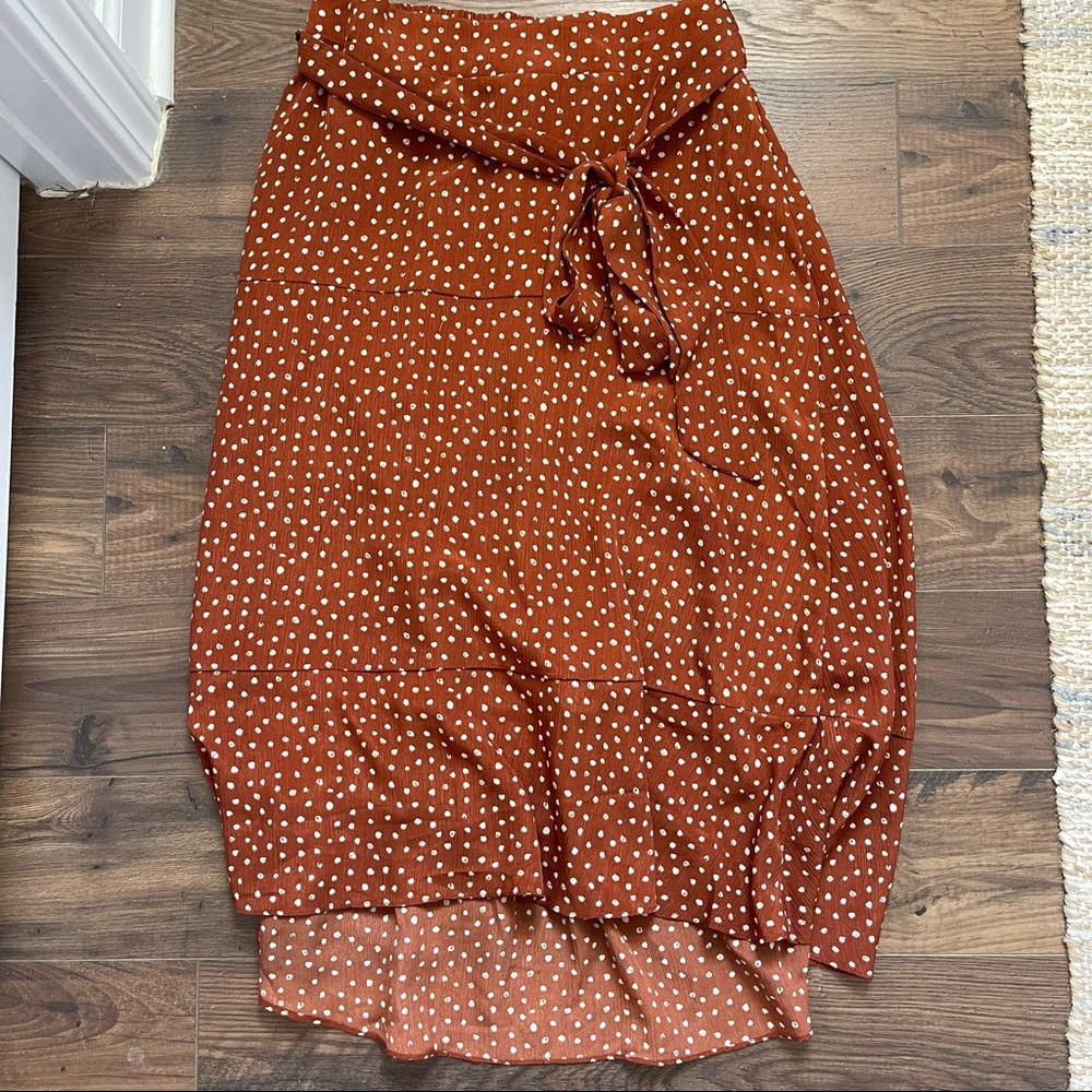 Silky midi skirt